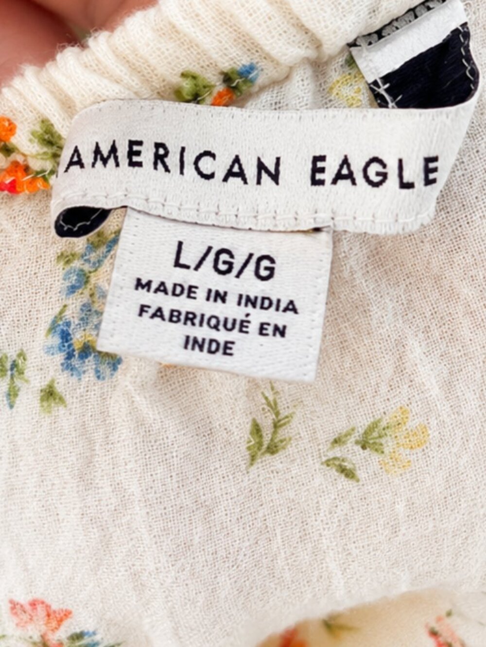 Summer Cottagecore Floral Ruffle Lace Trim Tie Hem Cami Tank Top A. Eagle Lrg. - Picture 6 of 7
